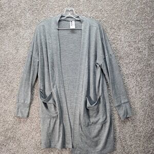 Azur Collection Womens Gray Super Soft Open Front Cardigan Sweater Medium